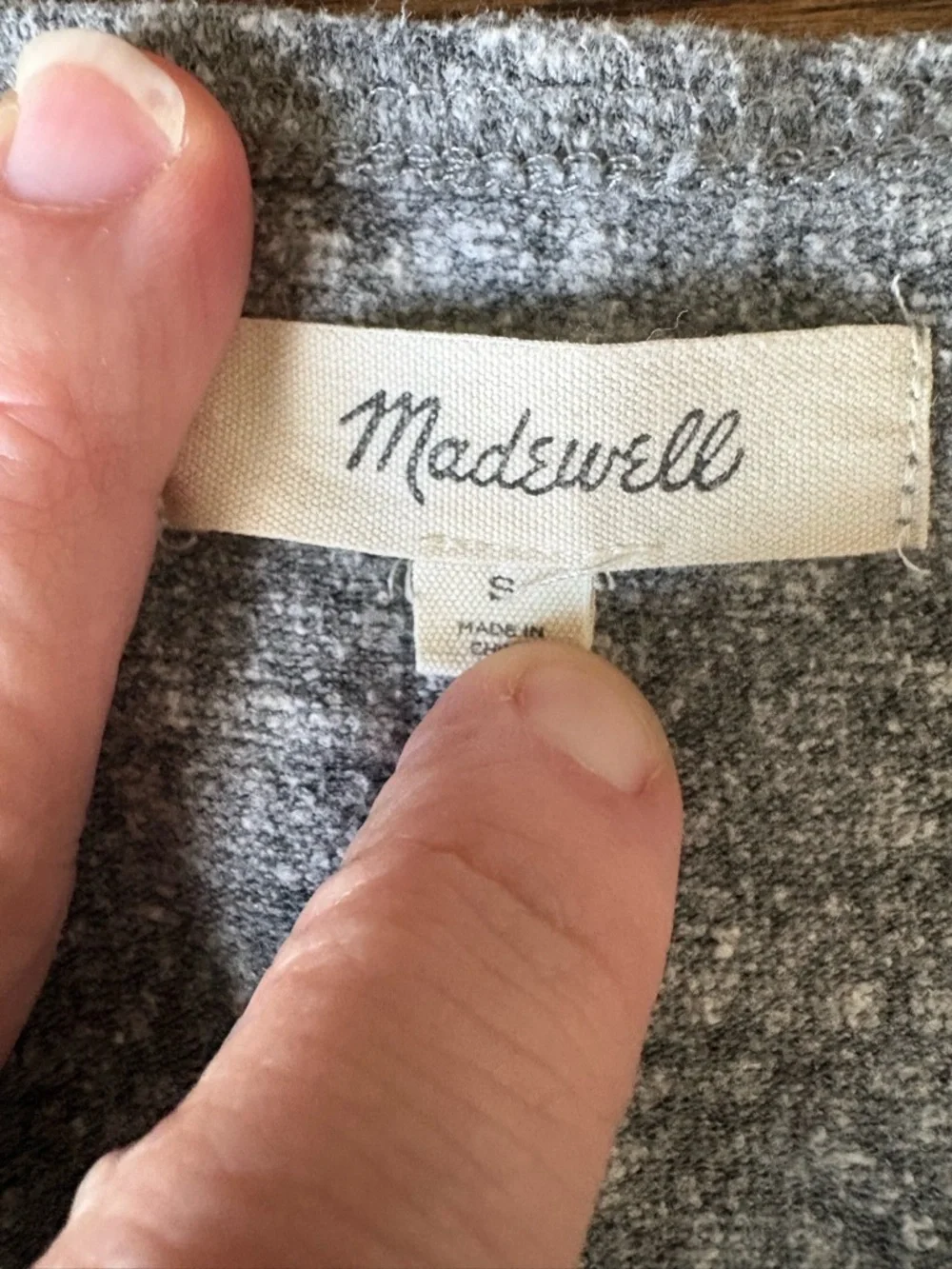 Madewell Gray Wrap-Front Long Sleeve Bodysuit - Picture 2 of 4